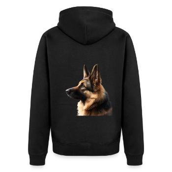 Beautiful dog - Unisex Premium Organic Zip Hoodie - black - Back - Nico (187cm)