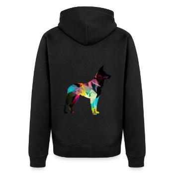 Beautiful dog - colorful dog - Unisex Premium Organic Zip Hoodie - black - Back - Nico (187cm)