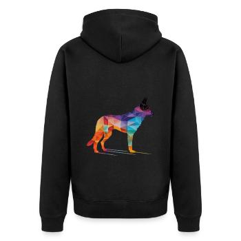 Bunter Hund - Schöner Hund - Unisex Premium Bio Zip Hoodie - Schwarz - Hinten - Nico (187cm)