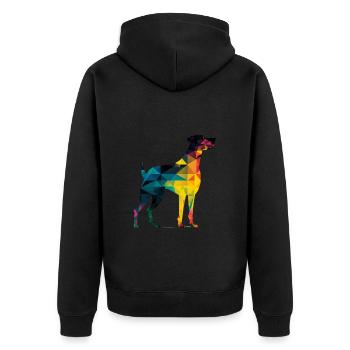 Bunter Hund - Schöner Hund - Unisex Premium Bio Zip Hoodie - Schwarz - Hinten - Nico (187cm)