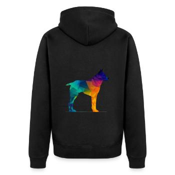 Bunte Hund - Schöner Hund - Unisex Premium Bio Zip Hoodie - Schwarz - Hinten - Nico (187cm)