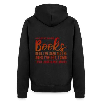 I will not buy any more books 4 - Unisex Premium Organic Zip Hoodie - black - Back - Nico (187cm)