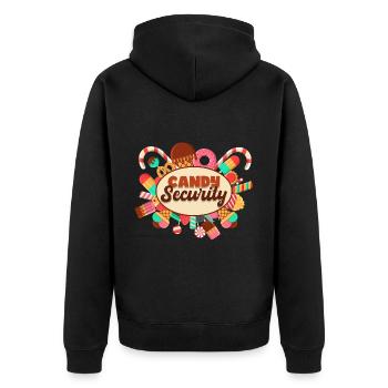 Candy Security - Unisex Premium Organic Zip Hoodie - black - Back - Nico (187cm)