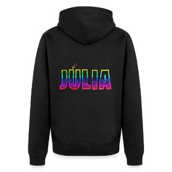Julia RS Arc-en-ciel - Veste à capuche bio Premium Unisexe - noir - Dos - Nico (187cm)