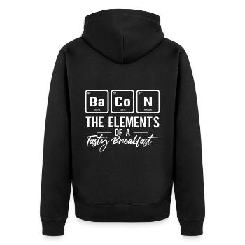Bacon Element Chemistry Teacher Chemist - Unisex Premium Organic Zip Hoodie - black - Back - Nico (187cm)