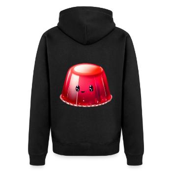 Kawaii Pudding - Unisex Premium Bio Zip Hoodie - Schwarz - Hinten - Nico (187cm)