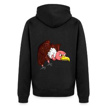 Vulture - Unisex Premium Organic Zip Hoodie - black - Back - Nico (187cm)