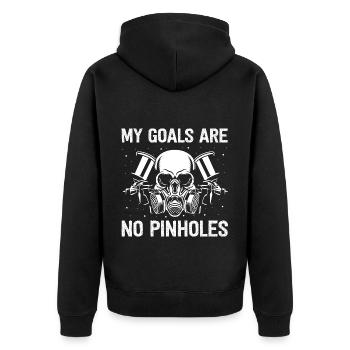 Kfz-Lackierer Angebot für Autolackierer - Unisex Premium Bio Zip Hoodie - Schwarz - Hinten - Nico (187cm)