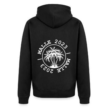 Malle 2023 - Unisex Premium Bio Zip Hoodie - Schwarz - Hinten - Nico (187cm)