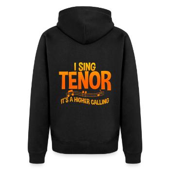 Je chante ténor, c’est une vocation plus haute 2 - Veste à capuche bio Premium Unisexe - noir - Dos - Nico (187cm)