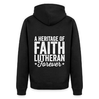 Lutheran Forever Religion Konfirmation Christentum - Unisex Premium Bio Zip Hoodie - Schwarz - Hinten - Nico (187cm)