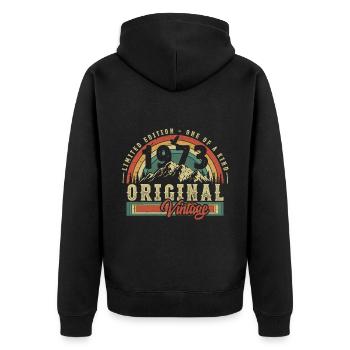1973 Birthday born in 1973 Retro Vintage - Unisex Premium Organic Zip Hoodie - black - Back - Nico (187cm)