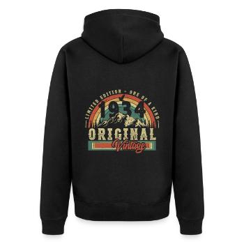 Januar 1934 geboren Geburtstag Mann Frau retro - Unisex Premium Bio Zip Hoodie - Schwarz - Hinten - Nico (187cm)
