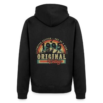 1995 Birthday born in 1995 Retro Vintage - Unisex Premium Organic Zip Hoodie - black - Back - Nico (187cm)