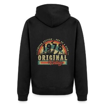 1978 Birthday born in 1978 Retro Vintage - Unisex Premium Organic Zip Hoodie - black - Back - Nico (187cm)