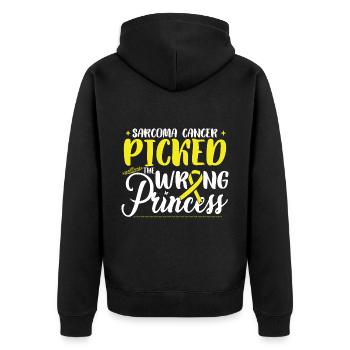 Sarcoma Picked The Wrong Princess - Unisex Premium Organic Zip Hoodie - black - Back - Nico (187cm)