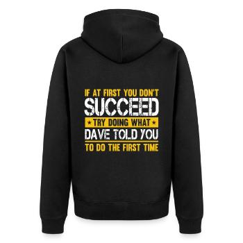 Drôle de nom Dave David - Veste à capuche bio Premium Unisexe - noir - Dos - Nico (187cm)