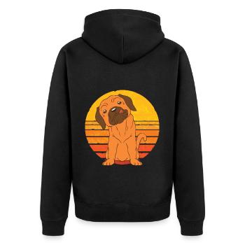 Dog Lover Dog Gift Retro Puggle - Unisex Premium Organic Zip Hoodie - black - Back - Nico (187cm)