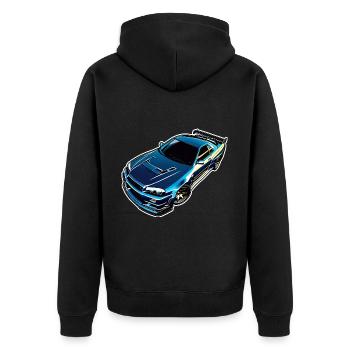 Jdm / Tuning / Turbocharger / Rims / Chiptuning - Unisex Premium Organic Zip Hoodie - black - Back - Nico (187cm)