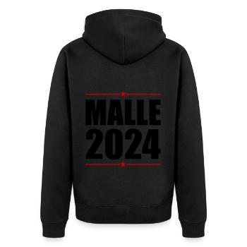 Malle 2024 Mallorca Holidays - Unisex Premium Organic Zip Hoodie - black - Back - Nico (187cm)