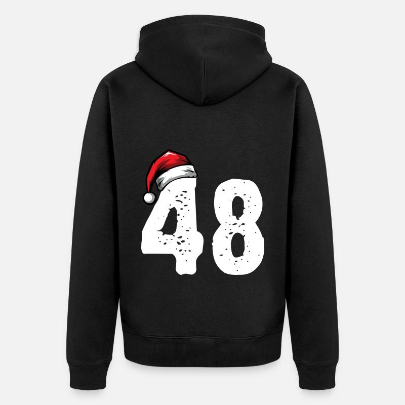 48 Numéro Noël - Veste à capuche bio Premium Unisexe - noir