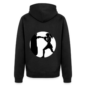 Muay Thaï Fille - Veste à capuche bio Premium Unisexe - noir - Dos - Nico (187cm)