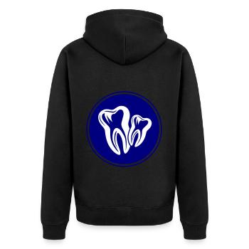 Zahn Dental Zahnarzt Icon - Unisex Premium Bio Zip Hoodie - Schwarz - Hinten - Nico (187cm)