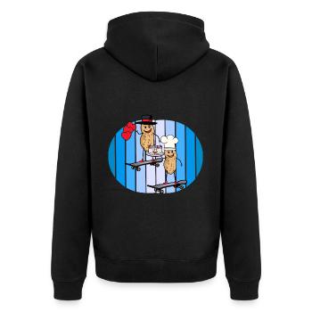 Erdnüsse Geburtstag Geburtstagsgrüße Torte Herz - Unisex Premium Bio Zip Hoodie - Schwarz - Hinten - Nico (187cm)