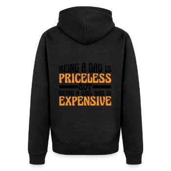 Being A Girl Dad Is Expensive 7 - Unisex Premium Bio Zip Hoodie - Schwarz - Hinten - Nico (187cm)