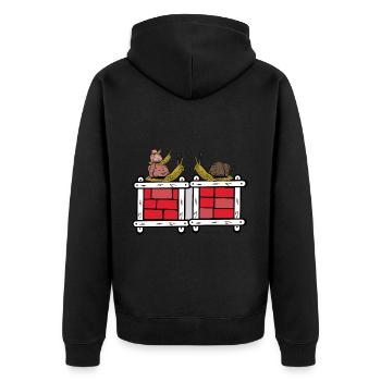 Schnecken Familie Schnecke Schneckenhaus Kind - Unisex Premium Bio Zip Hoodie - Schwarz - Hinten - Nico (187cm)