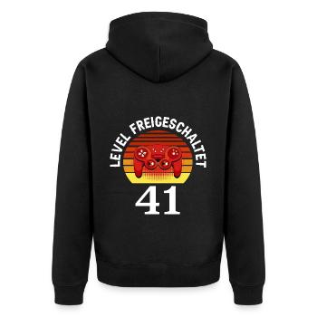 Level 41 Unlocked 41 Birthday 41 years old - Unisex Premium Organic Zip Hoodie - black - Back - Nico (187cm)