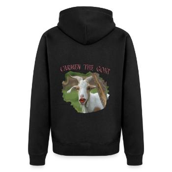Carmen the goat Goat Parody the Geissens - Unisex Premium Organic Zip Hoodie - black - Back - Nico (187cm)