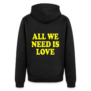 all we need is love - Veste à capuche bio Premium Unisexe - noir - Dos - Nico (187cm)