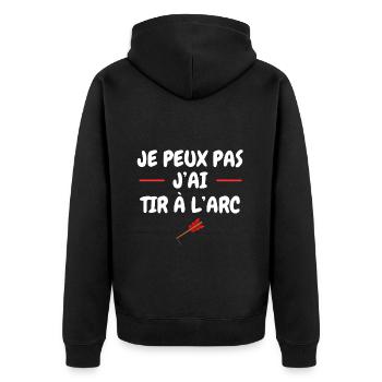 Je peux pas j'ai tir à l'arc - Veste à capuche bio Premium Unisexe - noir - Dos - Nico (187cm)
