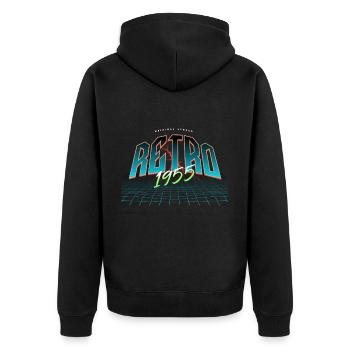 1955 Year of birth Year of birth - Unisex Premium Organic Zip Hoodie - black - Back - Nico (187cm)