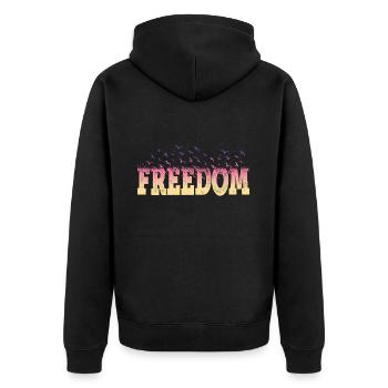 Liberté Paix Justice Tolérance Amour - Veste à capuche bio Premium Unisexe - noir - Dos - Nico (187cm)