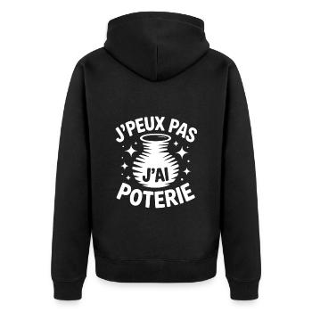 I Can't, I Have Pottery – Artist of the Earth - Unisex Premium Organic Zip Hoodie - black - Back - Nico (187cm)