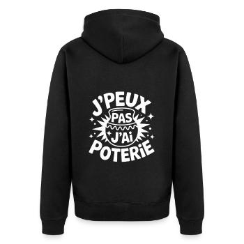 I can't, I have pottery - Unisex Premium Organic Zip Hoodie - black - Back - Nico (187cm)