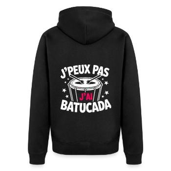J’peux pas, j’ai Batucada - Veste à capuche bio Premium Unisexe - noir - Dos - Nico (187cm)