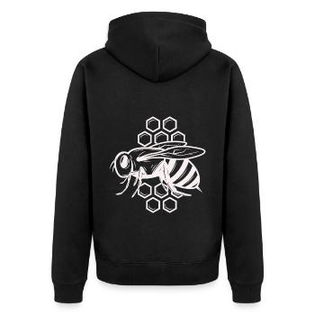 Bee Wasp Bumblebee Beekeeper Nature Conservation Environment Organic - Unisex Premium Organic Zip Hoodie - black - Back - Nico (187cm)