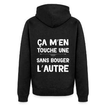 Humour Ça M'en Touche Une Sans Bouger L'Autre - Veste à capuche bio Premium Unisexe - noir - Dos - Nico (187cm)