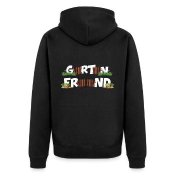 gartenfreund schrebergarten erntezeit gartenarbeit - Unisex Premium Bio Zip Hoodie - Schwarz - Hinten - Nico (187cm)