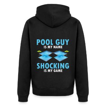 Lifeguard Designs for Pool Technicians - Unisex Premium Organic Zip Hoodie - black - Back - Nico (187cm)