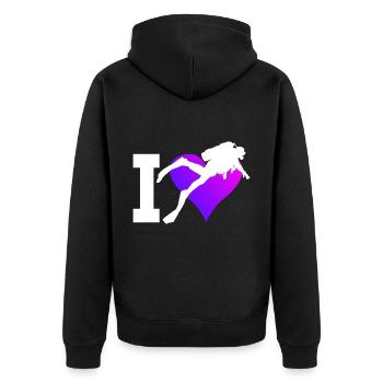 Diving Scuba Taucher Taucher Diver Free Dive - Unisex Premium Organic Zip Hoodie - black - Back - Nico (187cm)