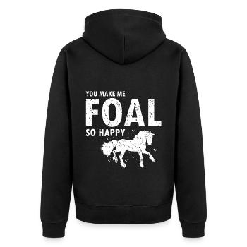 Cydesdale Reiter und Zugpferd Designs - Unisex Premium Bio Zip Hoodie - Schwarz - Hinten - Nico (187cm)