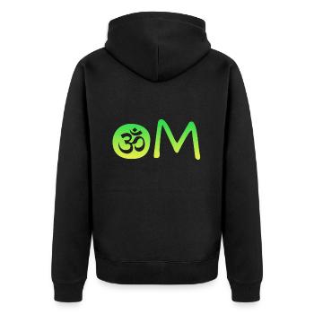 Om Yoga - Unisex Premium Bio Zip Hoodie - Schwarz - Hinten - Nico (187cm)
