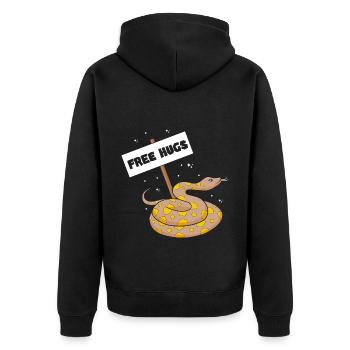 King python design for snake lovers - Unisex Premium Organic Zip Hoodie - black - Back - Nico (187cm)