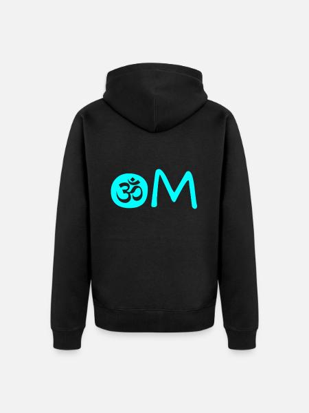 Om Chakra blau - Unisex Premium Bio Zip Hoodie - Schwarz
