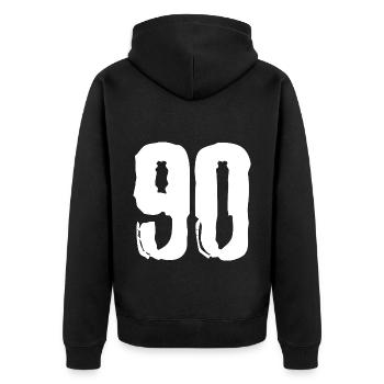 90 number jersey - Unisex Premium Organic Zip Hoodie - black - Back - Nico (187cm)