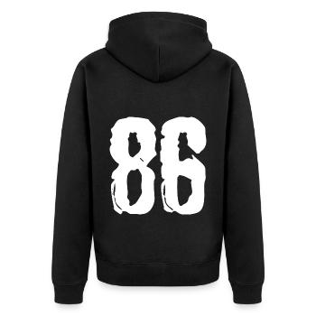 86 number jersey - Unisex Premium Organic Zip Hoodie - black - Back - Nico (187cm)